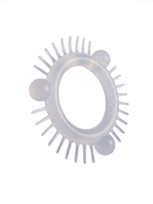 Эластичное эрекционное кольцо с 3 шариками и шипами - 4