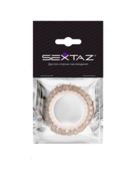 Эрекционное кольцо с бежевыми «ресничками» - 1