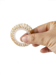 Эрекционное кольцо с бежевыми «ресничками» - 5