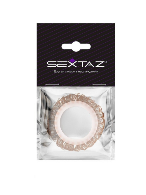 Эрекционное кольцо с бежевыми «ресничками» - 1