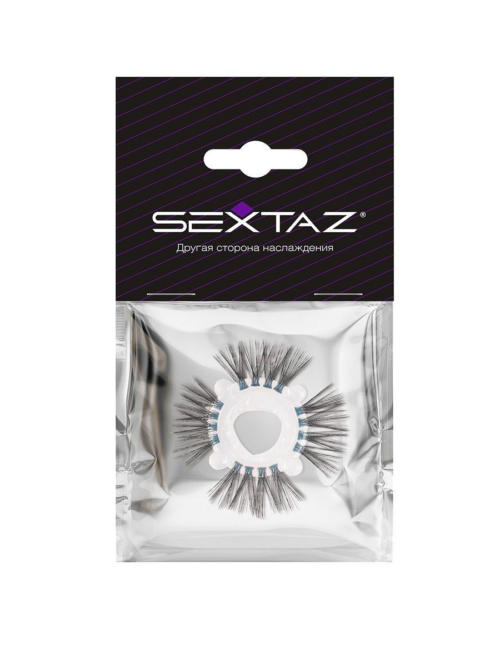 Эластичное эрекционное кольцо с черными «ресничками» - 1