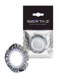Эластичное эрекционное колечко с черными «ресничками» - 0