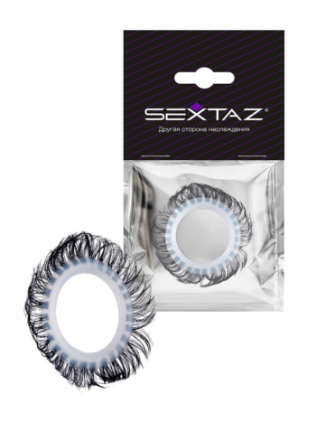 Эластичное эрекционное колечко с черными «ресничками»