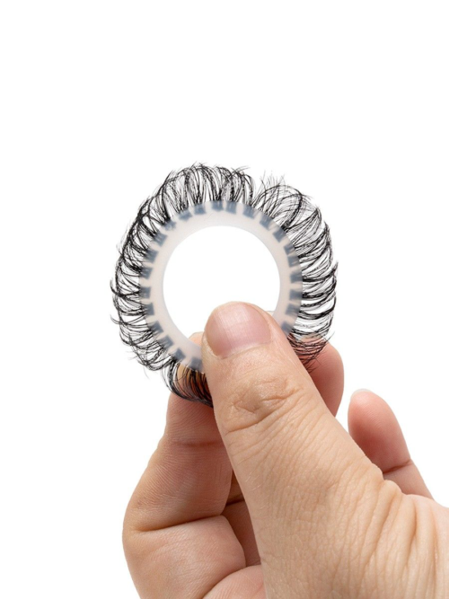 Эластичное эрекционное колечко с черными «ресничками» - 6