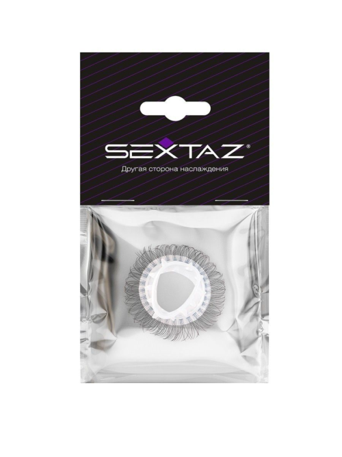 Эластичное эрекционное кольцо с длинными черными «ресничками» - 1