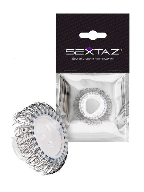Эластичное эрекционное кольцо с длинными черными «ресничками» - 0