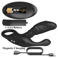 Черный изогнутый массажёр простаты с вибрацией и пультом ДУ - 6