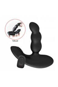 Черный силиконовый стимулятор простаты Levett Nitoc с пультом ДУ - 5