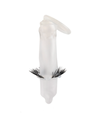 Эластичная насадка на пенис с подхватом мошонки и стимулирующими «ресничками» - 3