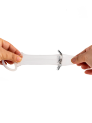 Эластичная насадка на пенис с подхватом мошонки и стимулирующими «ресничками» - 5