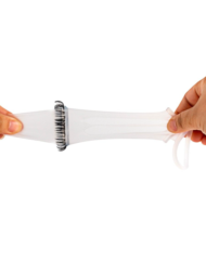 Закрытая насадка на пенис с подхватом мошонки и стимулирующими «ресничками» - 5