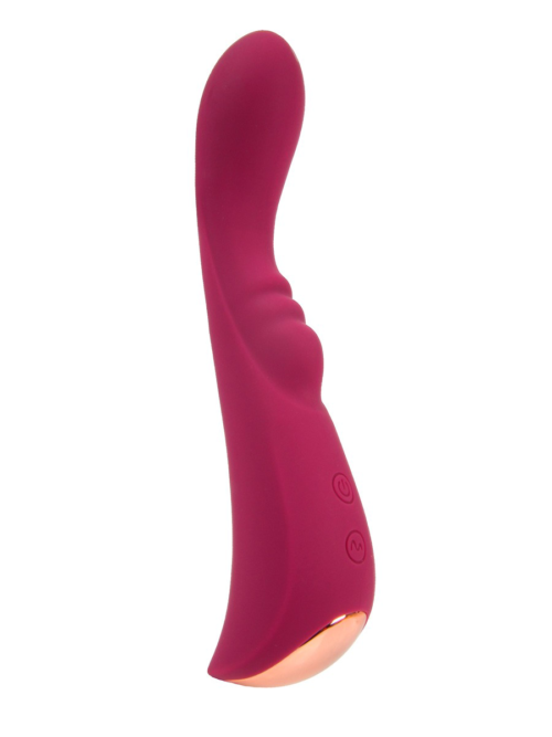 Малиновый вибратор для G-стимуляции - 19,1 см. - 0