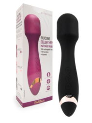 Черный силиконовый wand-вибратор - 18,5 см. - 1