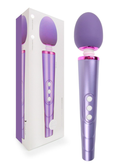 Сиреневый жезловый вибромассажер с головкой на гибкой шее - 25,5 см. - 1