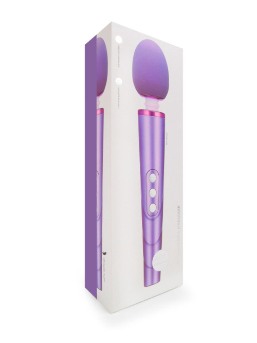 Сиреневый жезловый вибромассажер с головкой на гибкой шее - 25,5 см. - 2