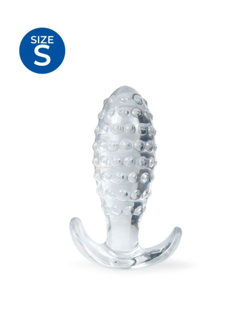 Прозрачная анальная пробка с шишечками - 6,5 см. - 1