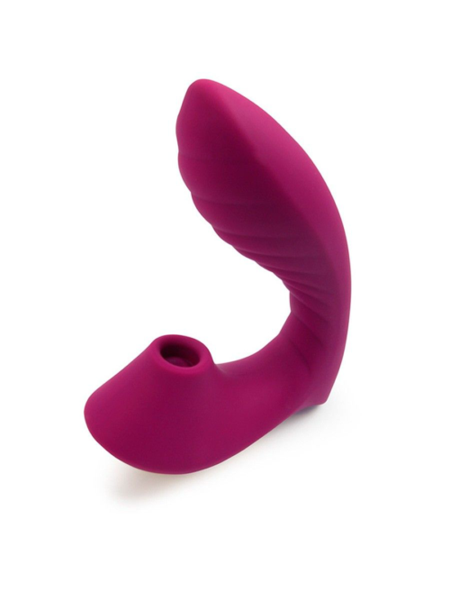 Сливовый вибромассажер с вакуумной стимуляцией клитора - 1