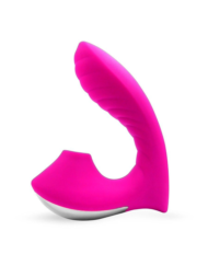 Ярко-розовый вибромассажер с вакуумной стимуляцией клитора - 3