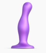 Фиолетовая насадка Strap-On-Me Dildo Plug Curvy size M - 0