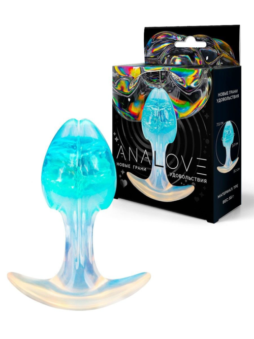 Голубоватая анальная пробка - 8,2 см. - 0