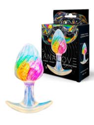 Яркая анальная пробка со спиралевидным рельефом - 9 см. - 0