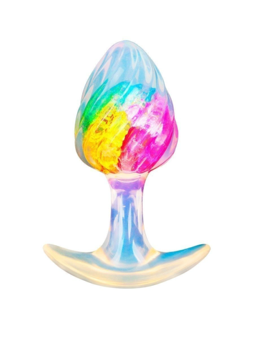 Яркая анальная пробка со спиралевидным рельефом - 9 см. - 1