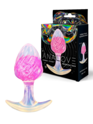 Розоватая анальная пробка со спиралевидным рельефом - 9 см. - 0