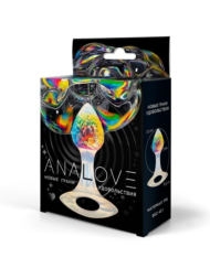 Яркая анальная пробка с ручкой - 8,5 см. - 2