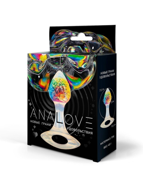 Яркая анальная пробка с ручкой - 8,5 см. - 2