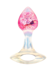 Розоватая анальная пробка с руской - 8,5 см. - 1