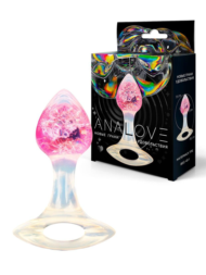 Розоватая анальная пробка с руской - 8,5 см. - 0