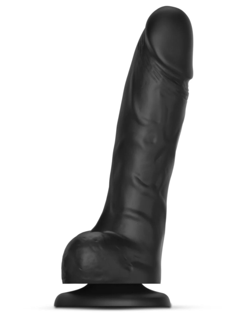 Черный фаллоимитатор Sliding Skin Realistic Dildo XL с подвижной кожей - 19 см. - 0