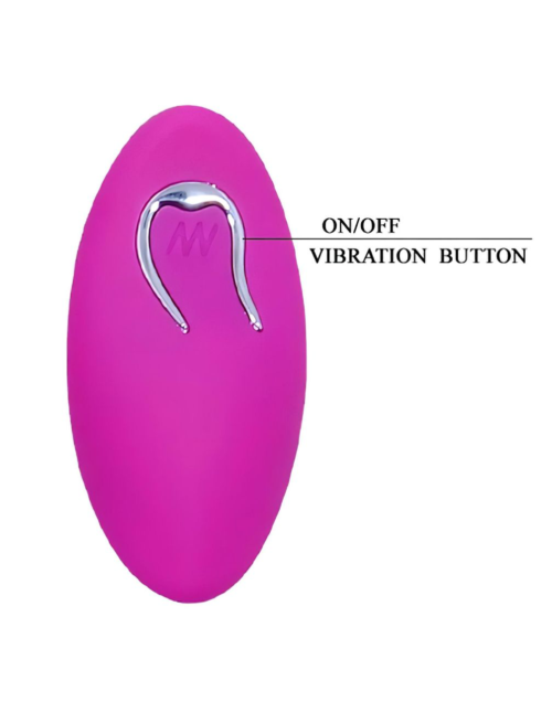 Лловое перезаряжаемое виброяйцо с пультом ДУ - 3