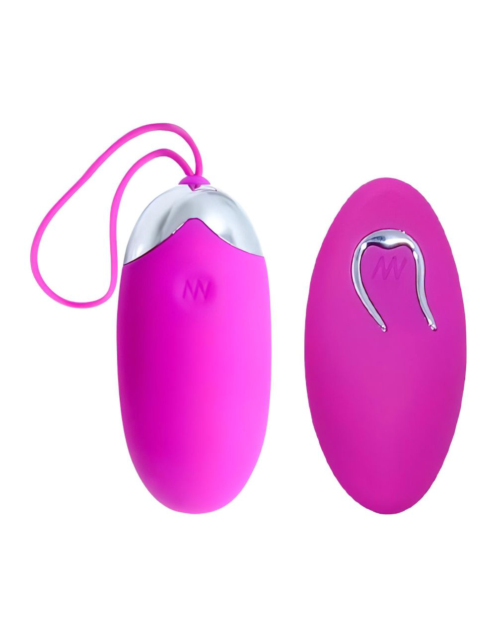 Лловое перезаряжаемое виброяйцо с пультом ДУ - 0