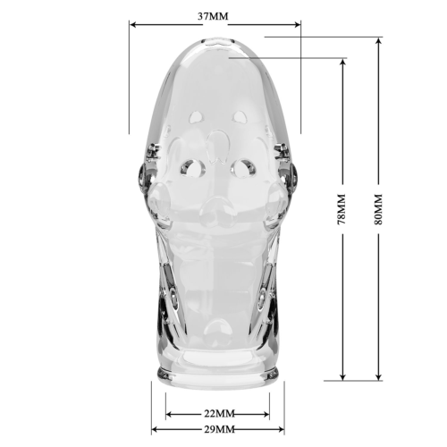Прозрачная насадка на пенис Booker - 8 см. - 6