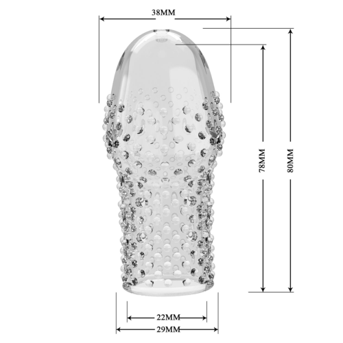 Прозрачная текстурированная насадка на пенис Becks - 8 см. - 7