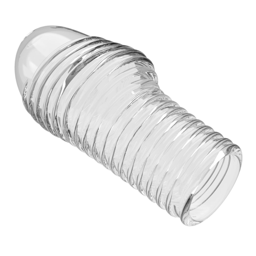 Прозрачная насадка на пенис с ребрышками Hoytt - 9 см. - 5