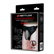 Черные трусики харнесс с платформой Caludio I - 2