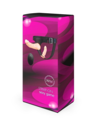 Женский страпон с 2 насадками, вибрацией и пультом ДУ - 2