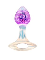 Сиреневатая анальная пробка с ручкой - 8,5 см. - 1