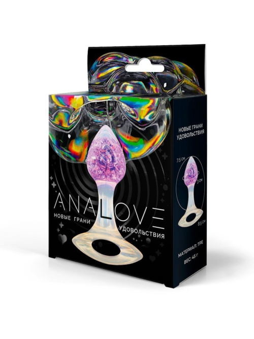 Сиреневатая анальная пробка с ручкой - 8,5 см. - 2