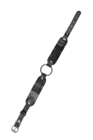 Черный кожаный чокер-ошейник со скруглёнными углами - 4