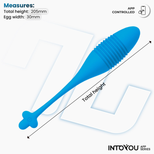 Синее интерактивное виброяйцо с поступательными движениями Thrusting Egg - 3