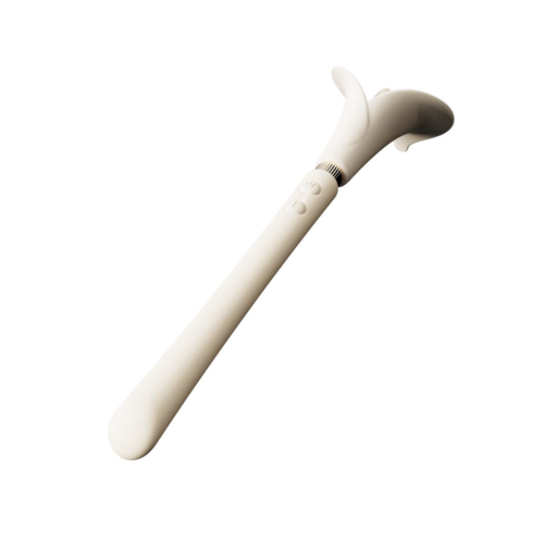 Бежевый двусторонний вибромассажёр Calla - 8