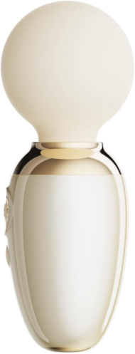 Бежевый мини-вибратор с функцией нагрева Ava - 1