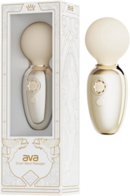 Бежевый мини-вибратор с функцией нагрева Ava - 4