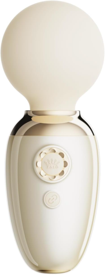 Бежевый мини-вибратор с функцией нагрева Ava