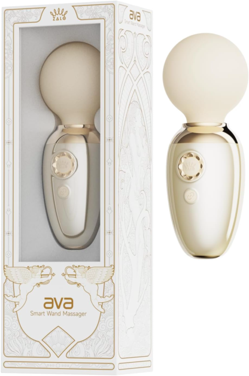Бежевый мини-вибратор с функцией нагрева Ava - 4