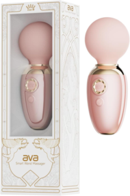 Нежно-розовый мини-вибратор с функцией нагрева Ava - 1