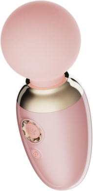 Нежно-розовый мини-вибратор с функцией нагрева Ava - 3